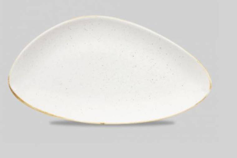 STONECAST BARLEY WHITE Chefs Triangle Plate 188x356 mm