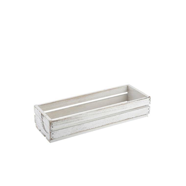 Buffet Wooden Crate White Wash Finish 34 x 12 x 7cm 120x340 mm