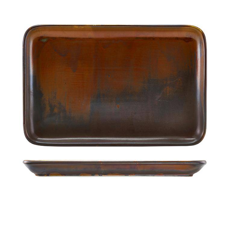 Terra Tableware Terra Porcelain Rustic Copper Rectangular Platter 30 x 20cm 200x300 mm