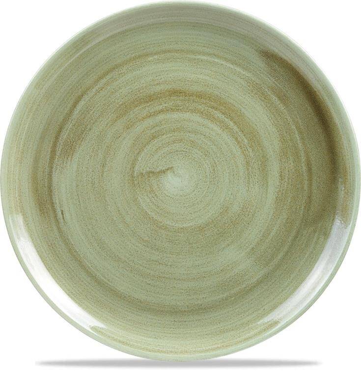 STONECAST PATINA BURNISHED GREEN Large Coupe Plate diam. 288 mm