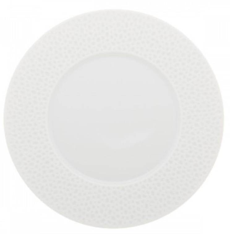 PERLES DE ROSEE BLANCHES ROUND BREAD PLATE diam. 140 mm