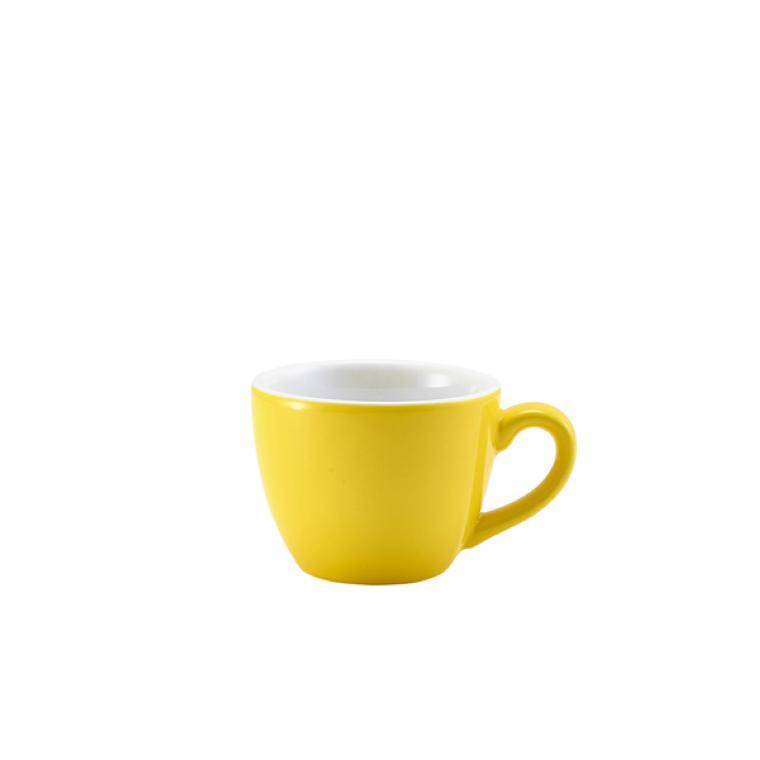 Porcelain Genware Porcelain Yellow miska Shaped Cup 9cl/3oz cap. 90 ml