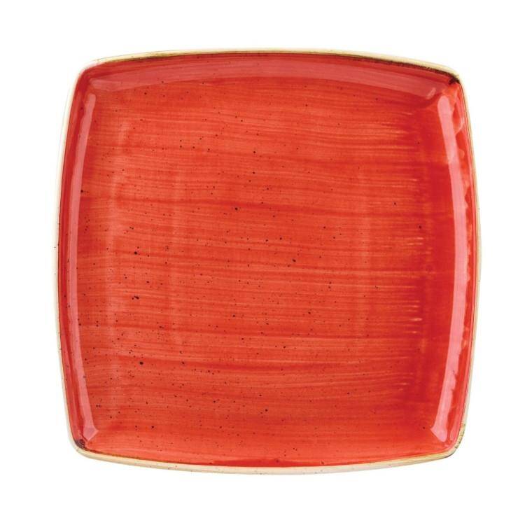 STONECAST BERRY RED Deep Square Plate 268x268 mm