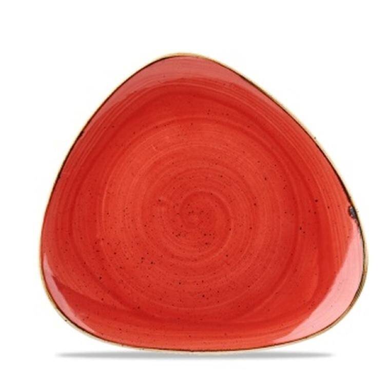 STONECAST BERRY RED Triangle Plate diam. 192 mm