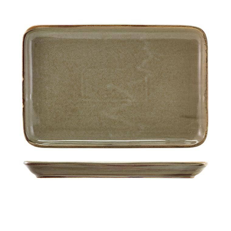 Terra Tableware Terra Porcelain Smoke Grey Rectangular Platter 30 x 20cm 200x300 mm