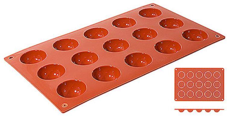 NON-STICK HEMISPHERICAL MOULDS WITH 15 MOULDS 4 CM 175x mm