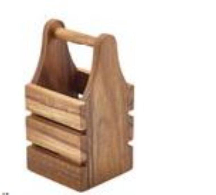 Table Service Acacia Wood Cutlery Holder 10 x 10 x 20cm 100x100 mm