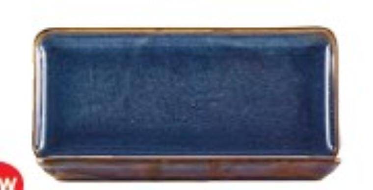 Terra Tableware Terra Porcelain Aqua Blue Narrow Rectangular Platter 36 x 16.5cm 165x360 mm