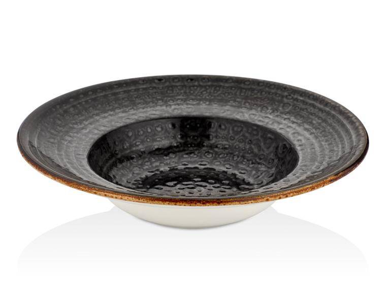 COWRY BLACK DEEP PLATE cap. 400 ml  CENA DO WYPRZEDANIA STOKU