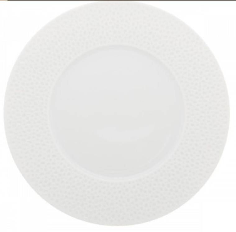 PERLES DE ROSEE BLANCHES ROUND DINNER PLATE diam. 280 mm