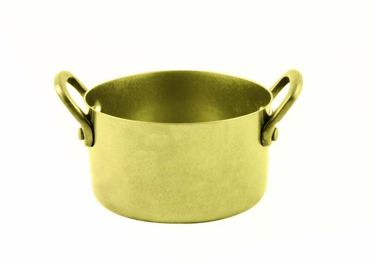 CHARMS, SAUCE POT, 2 HANDLES, VINTAGE GOLD, cap. 600 ml; diam. 115 mm; h. 70 mm