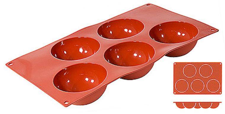 NON-STICK HEMISPHERICAL MOULDS WITH 5 MOULDS 8 CM 175x mm