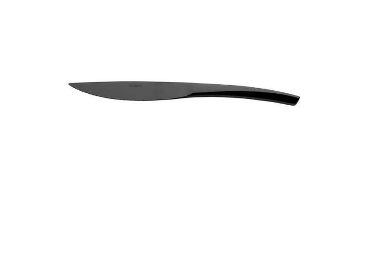 XY BLACK Miroir Table knife solid handle serrated