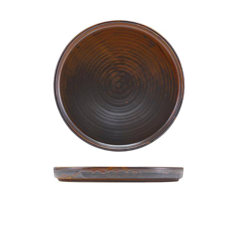 Terra Tableware Terra Porcelain Rustic Copper Low Presentation Plate 21cm diam. 210 mm