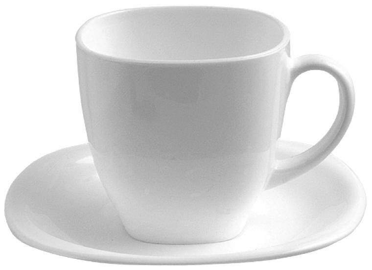 NEO CARINE BL UNI SET OF 6 CUPS AND SAUCERS 220 ML CARINE WHITE