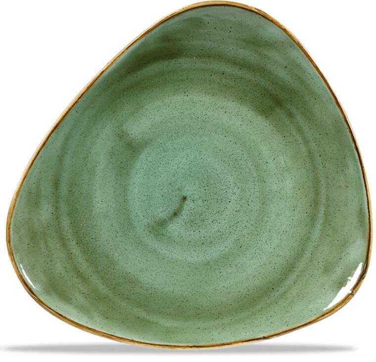 STONECAST SAMPHIRE GREEN Triangle Plate diam. 265 mm