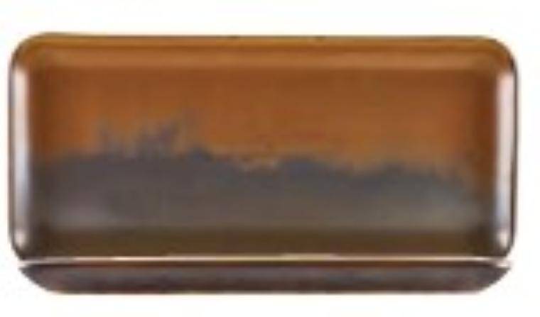 Terra Tableware Terra Porcelain Rustic Copper Narrow Rectangular Platter 27 x 12.5cm 125x270 mm