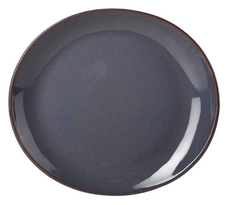 TERRA STONEWARE RUSTIC BLUE OVAL PLATE 210x190 mm  MAGAZYN UK