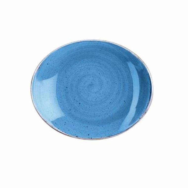 STONECAST CORNFLOWER BLUE Oval Coupe Plate diam. 192 mm