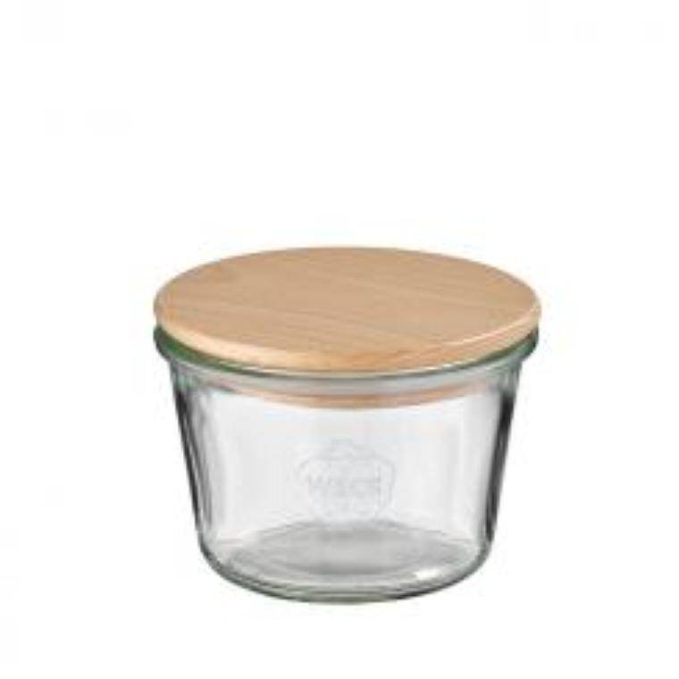 2 Weck-glasses with lid cap. 370 ml