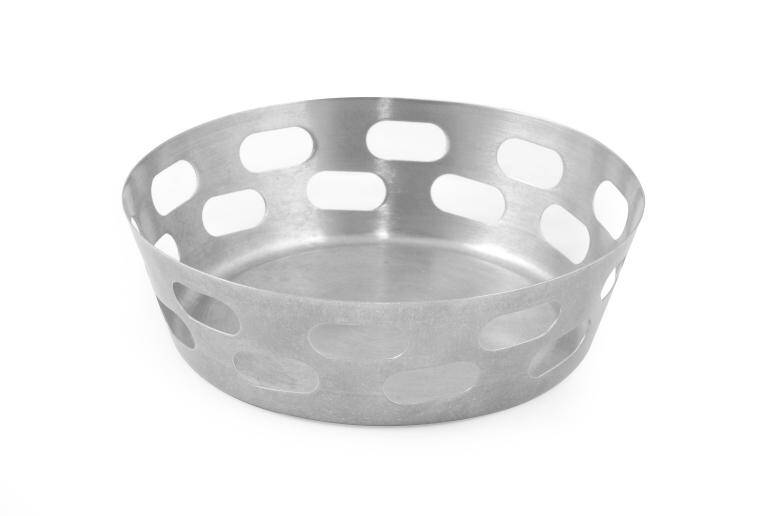 CHARMS, BREAD BASKET, VINTAGE STAINLESS STEEL, cap. 500 ml; diam. 150 mm; h. 40 mm;