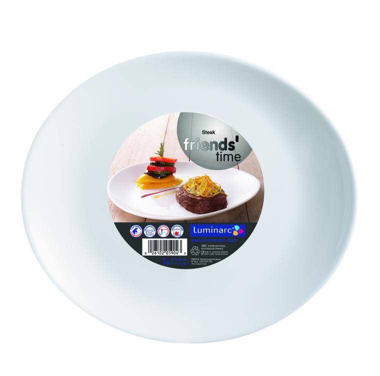 FRIENDS TIME white STEAK PLATE 30X25 CM WHITE