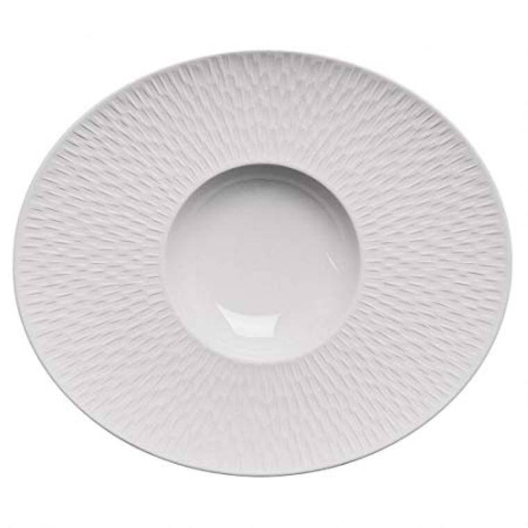 BOREAL SATIN WHITE DEEP PLATE WITH RIM 300x260 mm