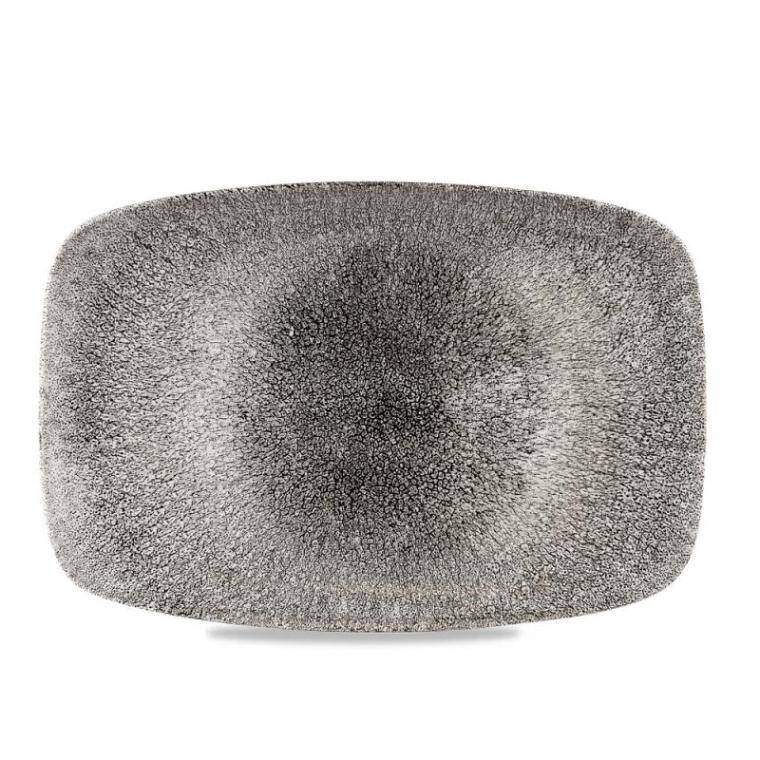 RAKU QUARTZ BLACK CHEF'S OBLONG PLATTER 344x234 mm