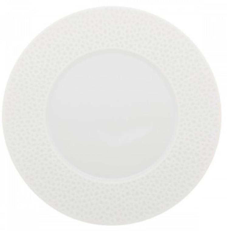 PERLES DE ROSEE BLANCHES ROUND DESSERT PLATE diam. 240 mm