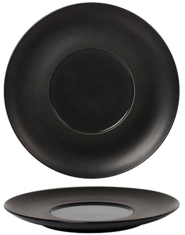 SATIN BLACK PRESENTATION PLATE diam. 250 mm  WYCOFANE ZE SPRZEDAYŻ, DOSTĘPNE DO WYCZERPANIA STOKU