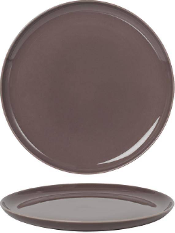 SATIN TAUPE FLAT PLATE diam. 210 mm  WYCOFANE ZE SPRZEDAYŻ, DOSTĘPNE DO WYCZERPANIA STOKU