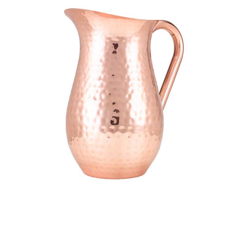 Drinkware GenWare Hammered Copper talerzd Water PITCHER 2L/67.6oz cap. 2 l