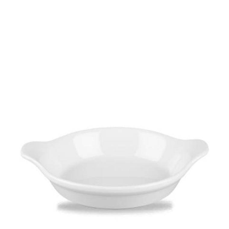 WHITE COOKWARE Large Round Eared Dish cap. 590 ml