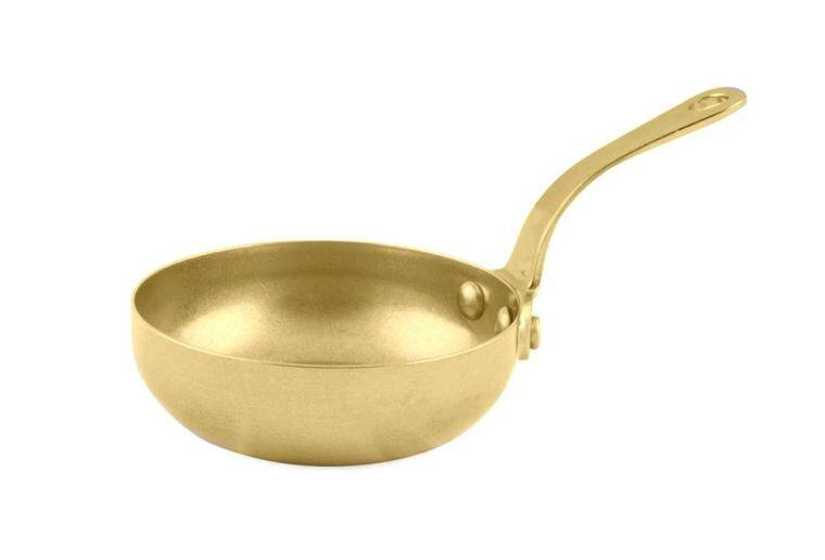 CHARMS, FRYING PAN ,1 HANDLE, VINTAGE GOLD, cap. 80 ml; diam. 75 mm; h.25 mm