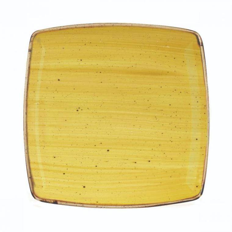 STONECAST MUSTARD Deep Square Plate 268x268 mm