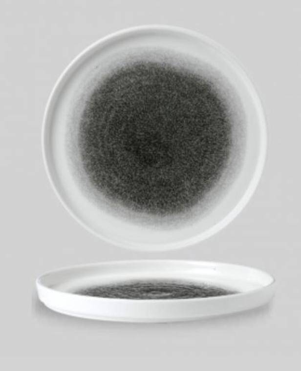 RAKU QUARTZ BLACK Walled Chefs Plate diam. 260 mm