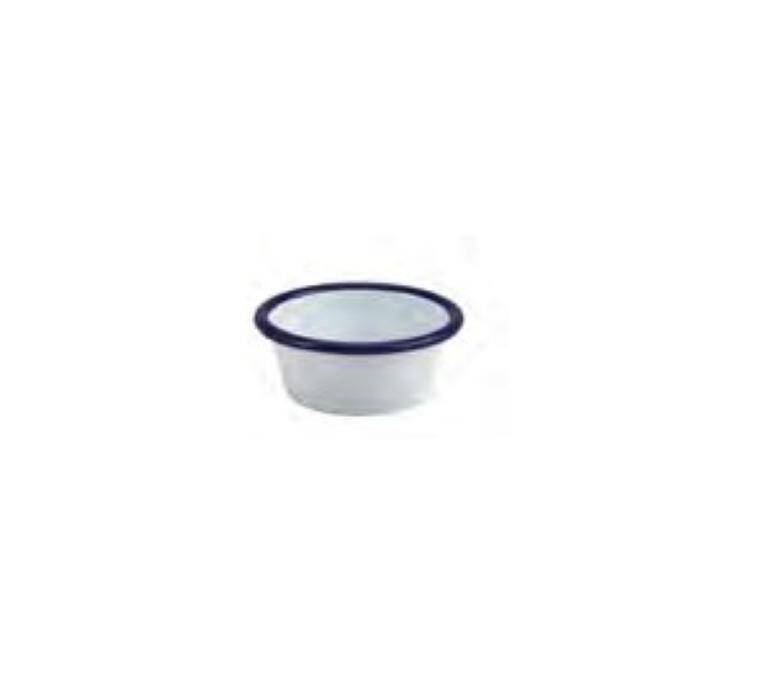 ENAMEL WIDE RAMEKIN poj. 90 ml; śr 80 mm; wys. 32 mm; szer. 80 mm; dł. 80 mm; XX-NEV-52308