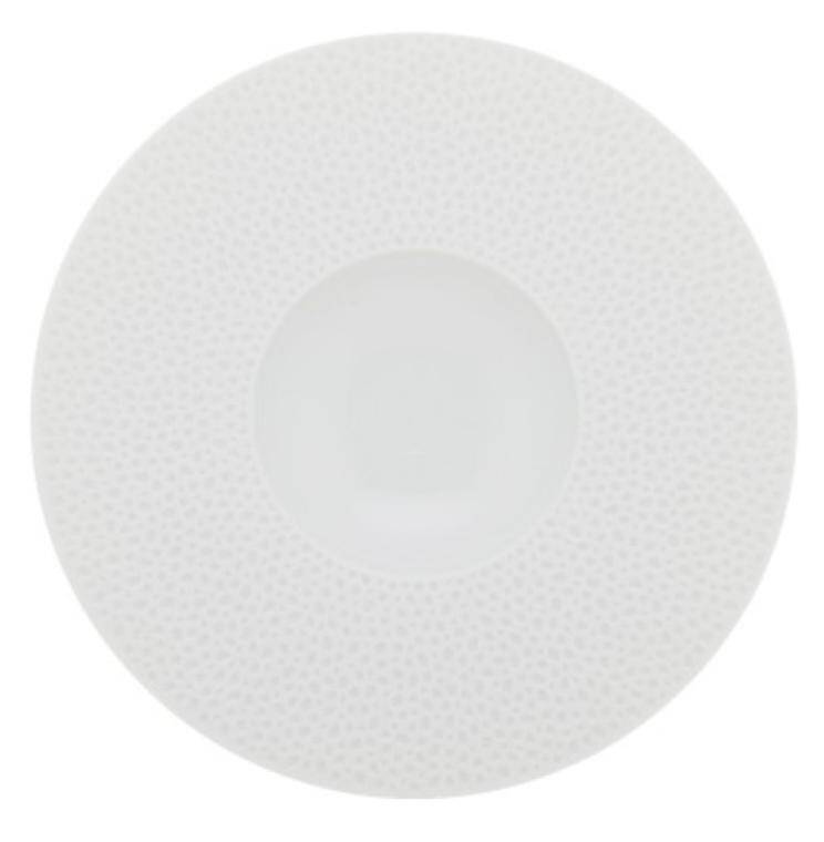 PERLES DE ROSEE BLANCHES ROUND GOURMET PLATE diam. 280 mm