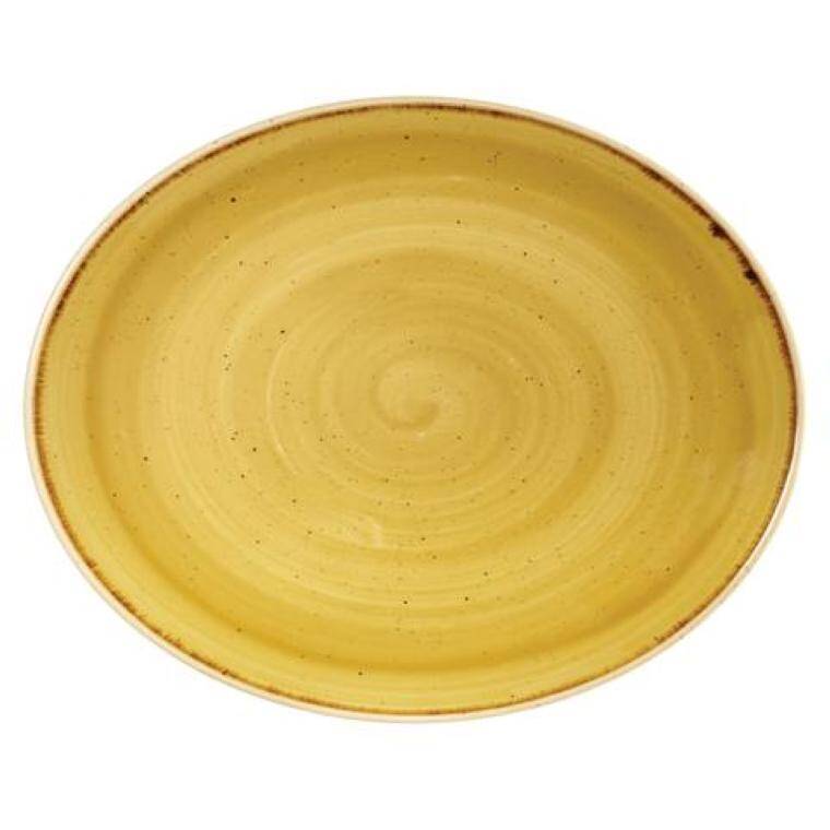 STONECAST MUSTARD Oval Coupe Plate 160x192 mm