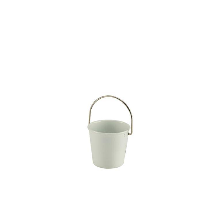 Table Pres Stainless Steel Miniature Bucket 4.5cm Dia White cap. 50 ml  MAGAZYN UK