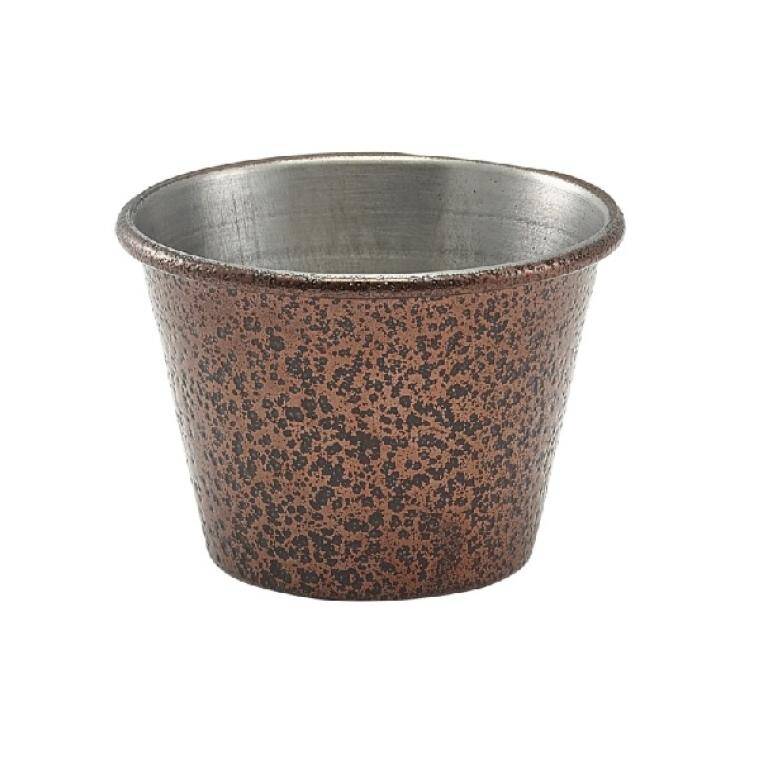 Table Presentation 2.5OZ STAINLESS STEEL RAMEKIN HAMMERED COPPER cap. 71 ml