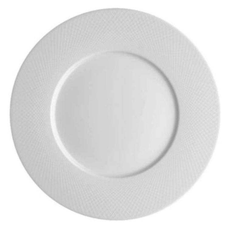 GRAPHIQUE BLANC ROUND DINNER PLATE W/WIDE RIM diam. 280 mm