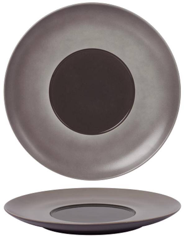 SATIN TAUPE PRESENTATION PLATE diam. 250 mm  WYCOFANE ZE SPRZEDAYŻ, DOSTĘPNE DO WYCZERPANIA STOKU