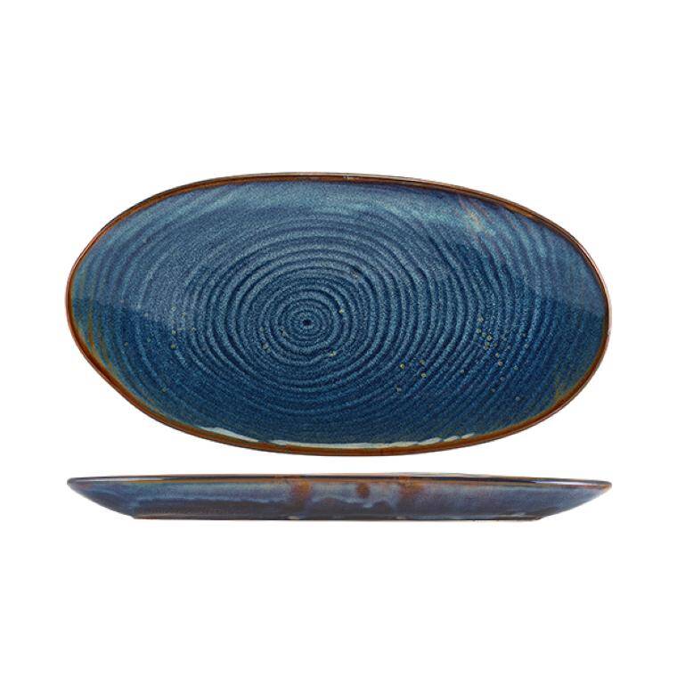 Terra Tableware Terra Porcelain Aqua Blue Organic Platter 31cm diam. 310 mm