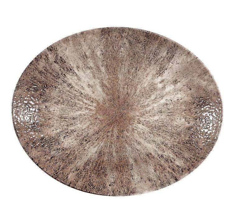 STONE ZIRCON BROWN Oval Plate 229x270 mm  Discontinued - Endeavour to supply until Dec 2025