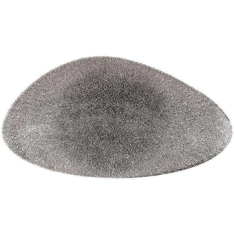 RAKU QUARTZ BLACK Chefs' Triangle Plate 250x356 mm