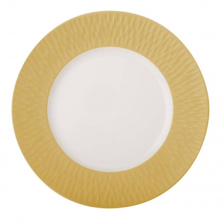 BOREAL SATIN GOLD FLAT PLATE diam. 330 mm