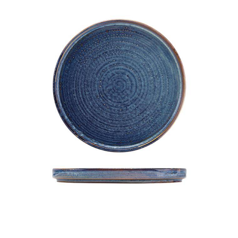 Terra Tableware Terra Porcelain Aqua Blue Low Presentation Plate 21cm diam. 210 mm