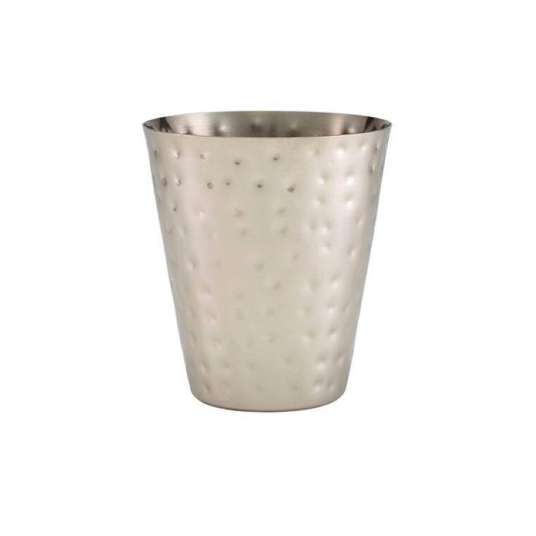 Table Pres Hammered Stainless Steel Conical Serving Cup 9 x 10cm cap. 410 ml