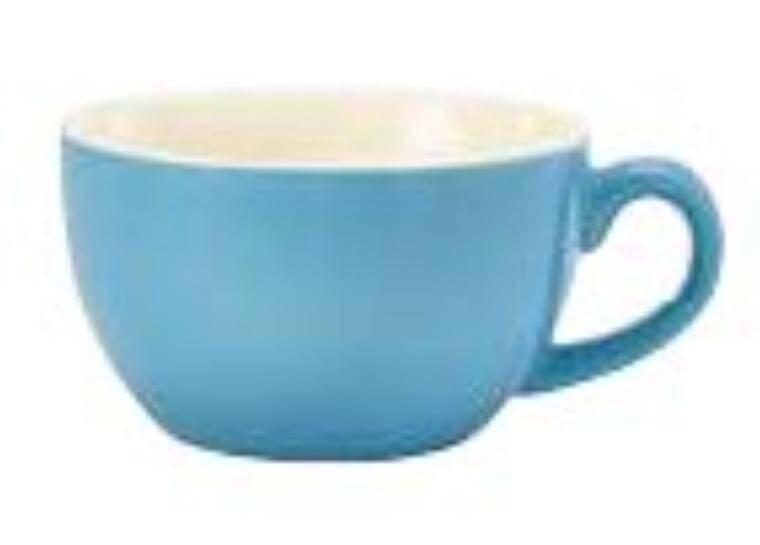 Porcelain Genware Porcelain Blue miska Shaped Cup 25cl/8.75oz cap. 250 ml